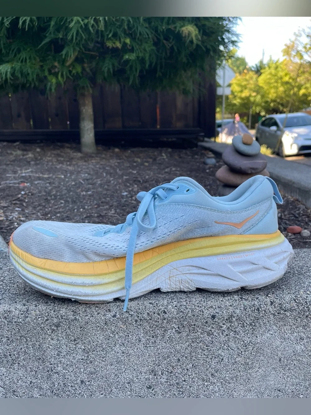 Hoka One One blue yellow